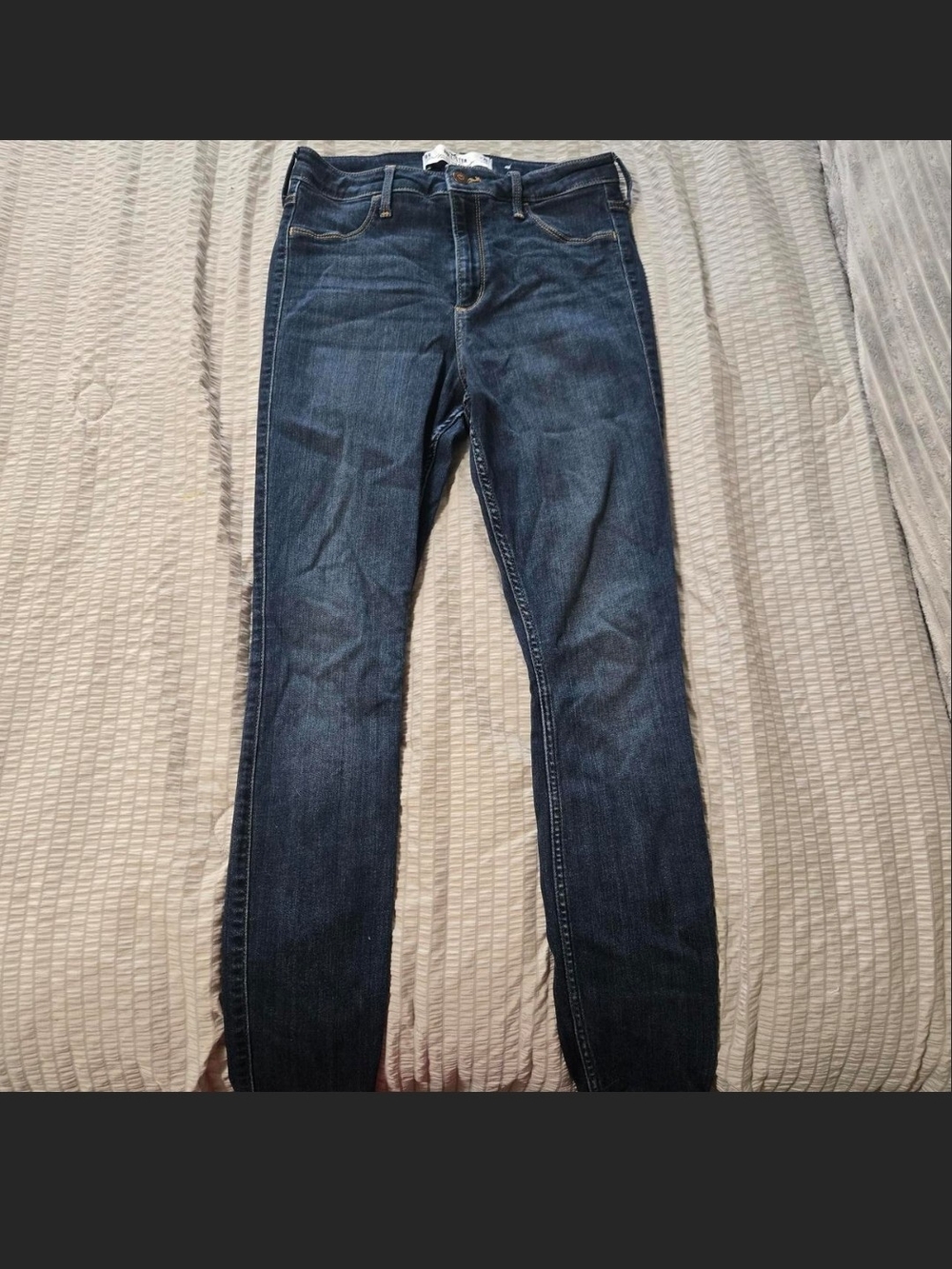 Hollister Women's Skinny Jeans in Dark Blue Wash
